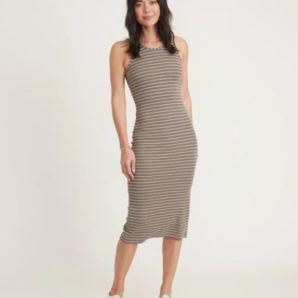 Marine Layer Lexi Rib Daytime black & white dress - Picture 1 of 5